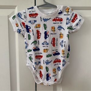 VTG Y2K Oshkosh baby onesie 3-6M 3M 6M trucks vehicles bodysuit